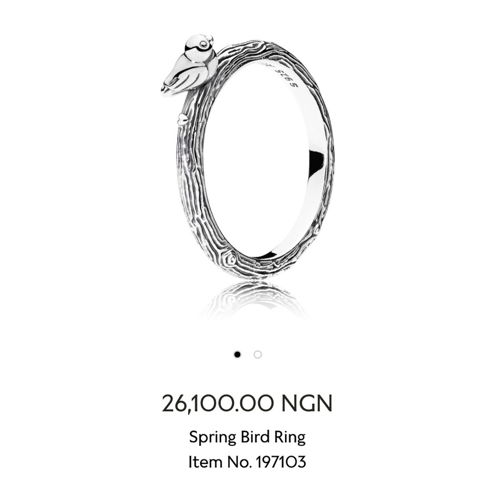 Pandora spring bird ring
